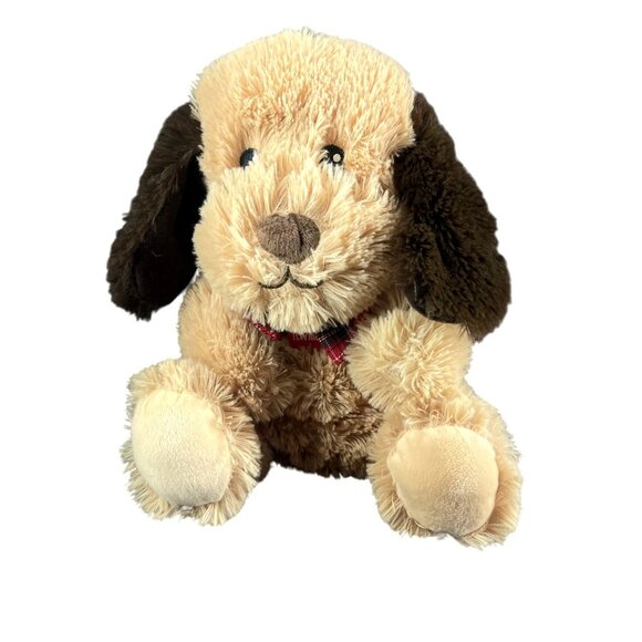 Plush Dog Stuffed Animal With Squeaker 12" Tan & Brown Polyester - Picture 1 of 6